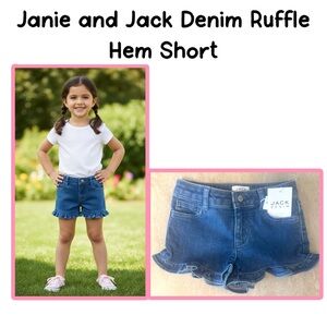 Janie and Jack Denim Ruffle Hem Short In Medium Wash